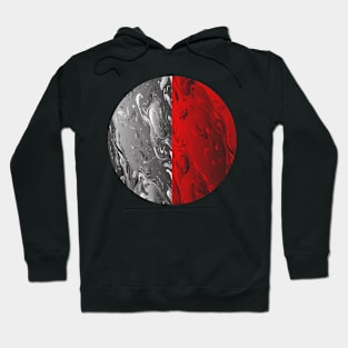 red and silver circle Hoodie